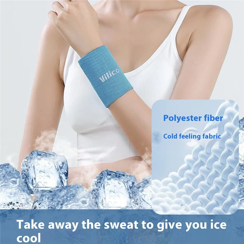 VILICO Summer Wristband Athletic Exercise Cooling Wrist Sweatband for Running Tennis - Green / L
