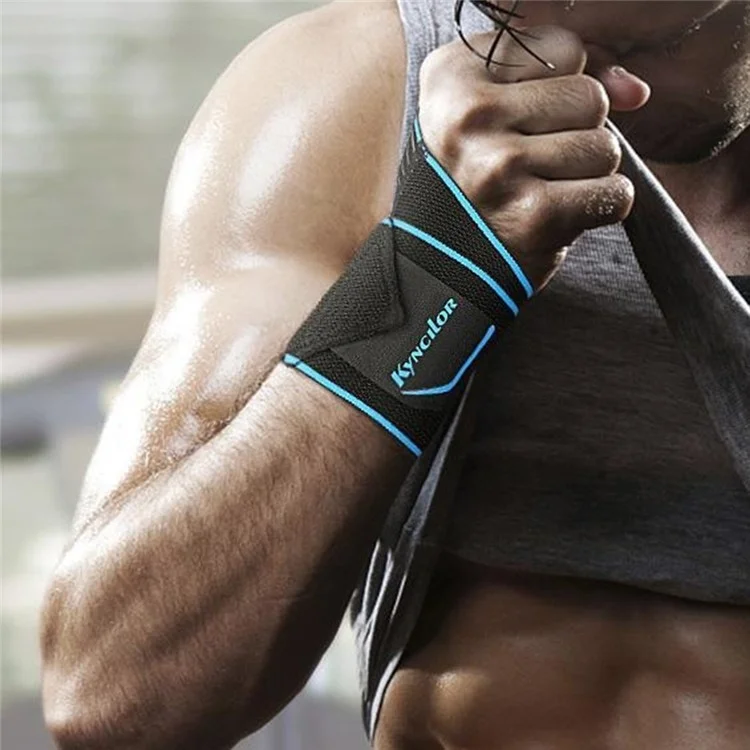 KYNCILOR AB015 1Stück Sports Wrist Wrap Band Badminton Fitness Gewichtheben Handgelenkschutz - Blau