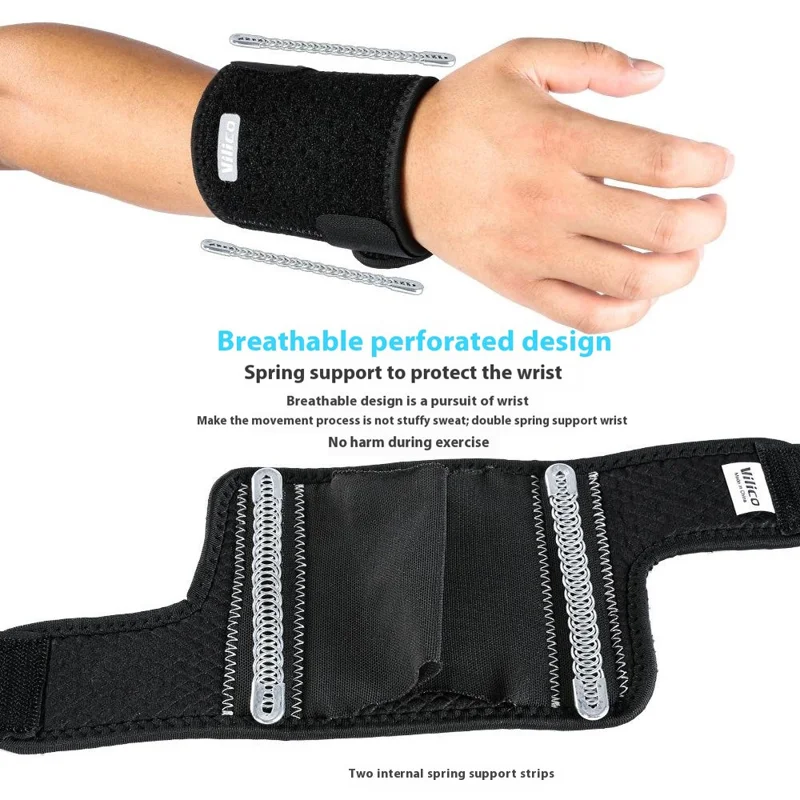 VILICO AB063 1Stück Federstütze Sport-Handgelenkbandage Atmungsaktiv Anti-Verstauchung Tennis Fitness Handgelenkschutz