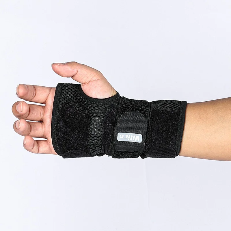 VILICO AB095 Sports Compression Wrist Brace Aluminum Plate Support Strap for Carpal Tunnel, Arthritis - Left Hand