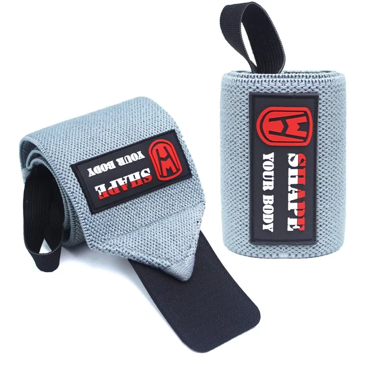 WOSWEIR WR0225 1 Pair Gym Wrist Wraps Weightlifting Wrist Straps with Thumb Loop - Grey