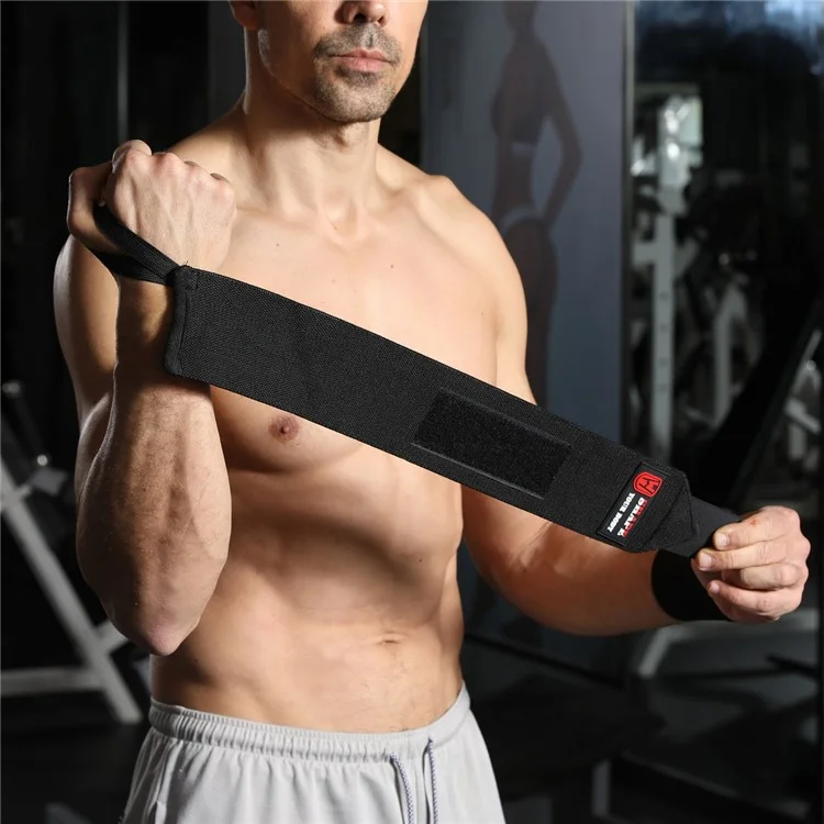 WOSWEIR WR0225 1 Pair Gym Wrist Wraps Weightlifting Wrist Straps with Thumb Loop - Grey
