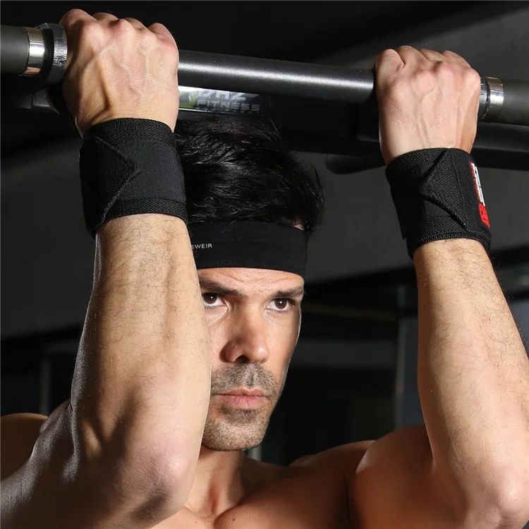 WOSWEIR WR0225 1 Pair Gym Wrist Wraps Weightlifting Wrist Straps with Thumb Loop - Grey