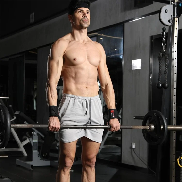 WOSWEIR WR0225 1 Pair Gym Wrist Wraps Weightlifting Wrist Straps with Thumb Loop - Grey