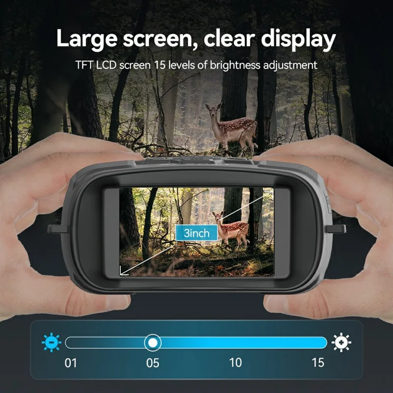 SVBONY SA206 4K Night Vision Binocular Goggles with 3 inch Large Screen, 8X Digital Zoom, 32G TF Card