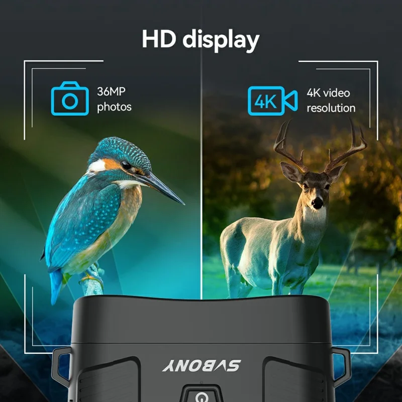 SVBONY SA206 4K Night Vision Binocular Goggles with 3 inch Large Screen, 8X Digital Zoom, 32G TF Card