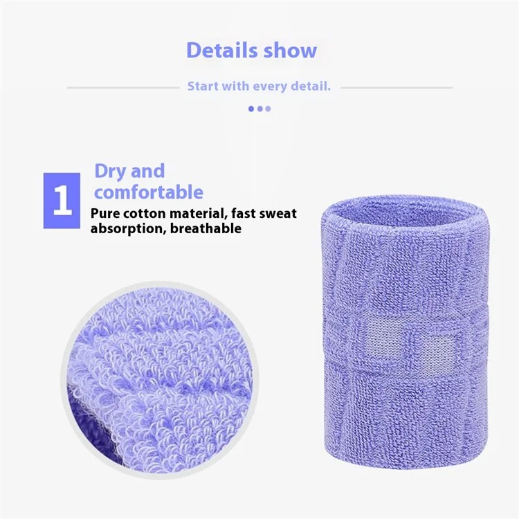 1Pc Breathable Sports Wristband for Outdoor Running Fitness Sweat Band Wrist Guard - HW501 Light Purple