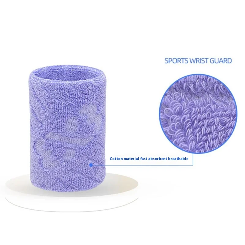 1Pc Breathable Sports Wristband for Outdoor Running Fitness Sweat Band Wrist Guard - HW504 Purple