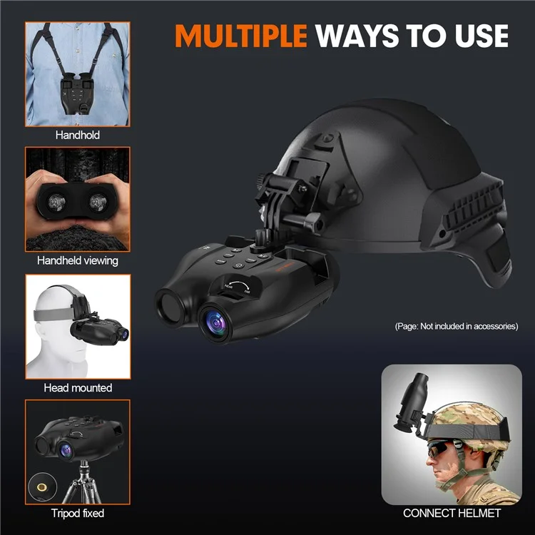 Jumelles de vision nocturne GTMEDIA N4 1080P HD avec 7 niveaux de luminosité, zoom numérique 5x et télescope pour l'extérieur