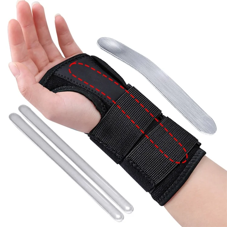 015 Verstellbare Handgelenkstütze mit abnehmbarer Aluminiumschiene - Links