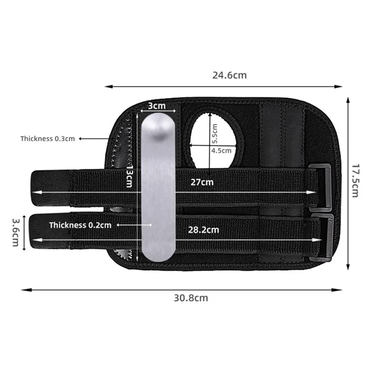 015 Verstellbare Handgelenkstütze mit abnehmbarer Aluminiumschiene - Links