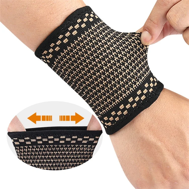 Pulseira de nylon com fibra de cobre 099, banda de compressão elástica para proteção do pulso, tecida à mão - M