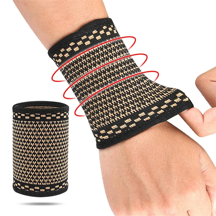 Pulseira de nylon com fibra de cobre 099, banda de compressão elástica para proteção do pulso, tecida à mão - M