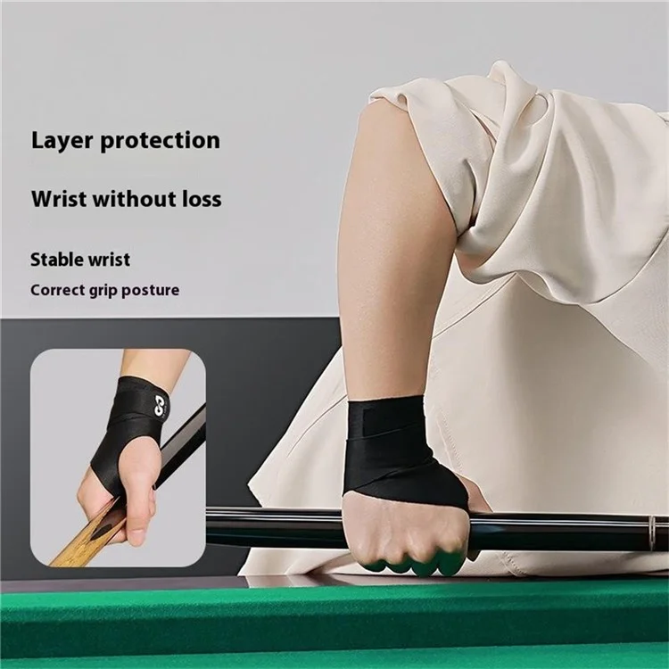 GOLOVEJOY HW15 Supporto per polso da snooker, biliardo e biliardo, manica per guaina tendinea, guanto da allenamento - Nero / Mano sinistra