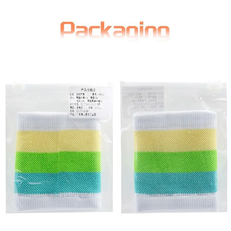 7.5x9.5cm Sweat Absorbing Wristband Basketball Cycling Running Unisex Thin Sports Wrist Band - White+Lake Green