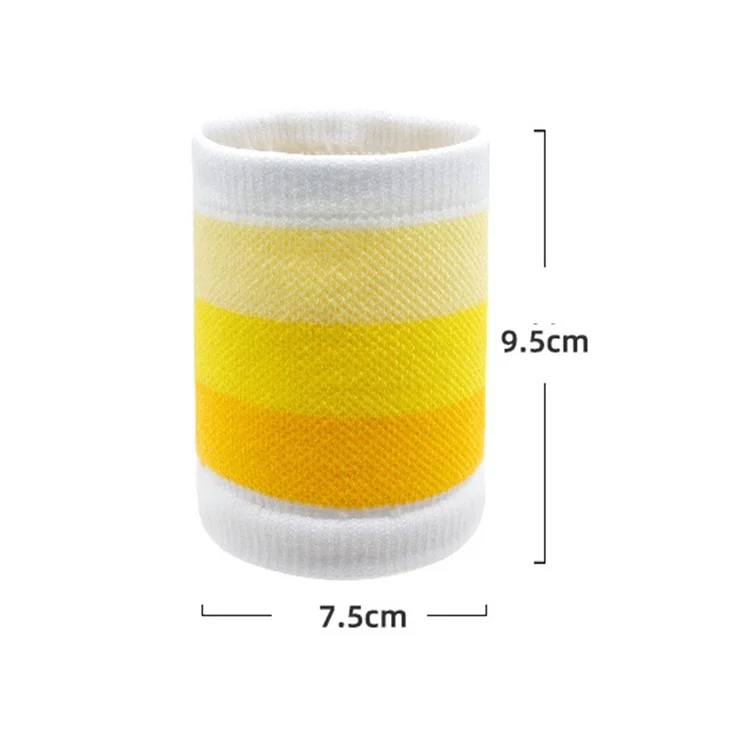7.5x9.5cm Sweat Absorbing Wristband Basketball Cycling Running Unisex Thin Sports Wrist Band - White+Lake Green