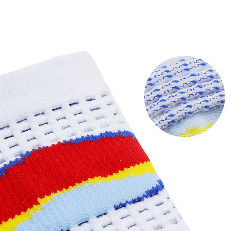 Pulseira esportiva 8x9.5cm absorvente de suor para tênis, corrida, fitness e basquete - Branco+Azul