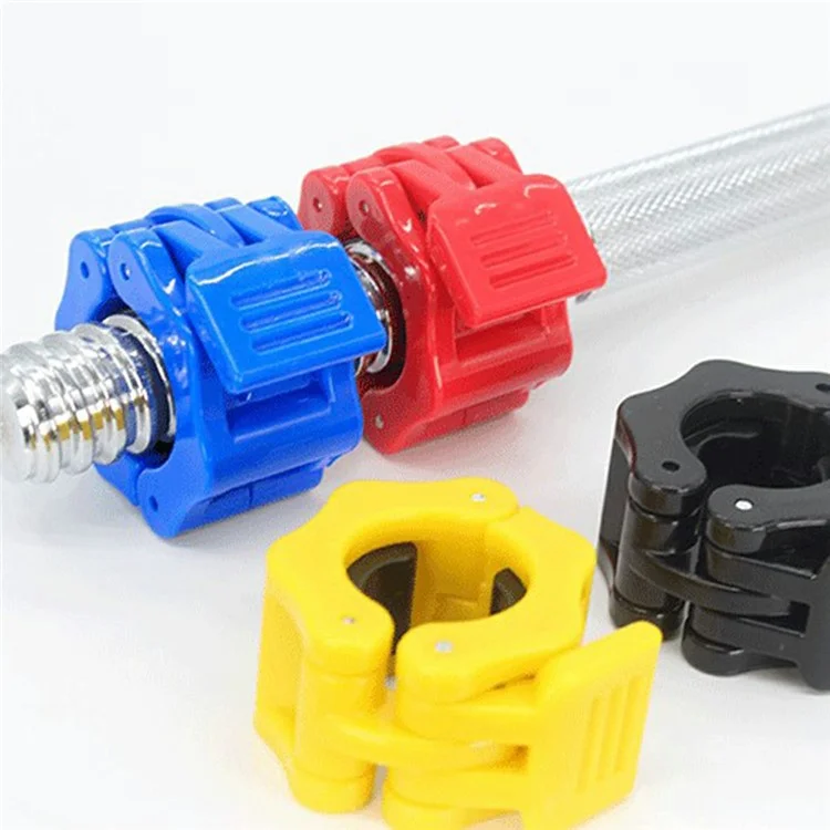 2 Stück Schnellverschluss-Langhantelklemmen Spin-Lock Hantelkragen für Gewichtheben und Krafttraining, Durchmesser 2,5 cm - Gelb