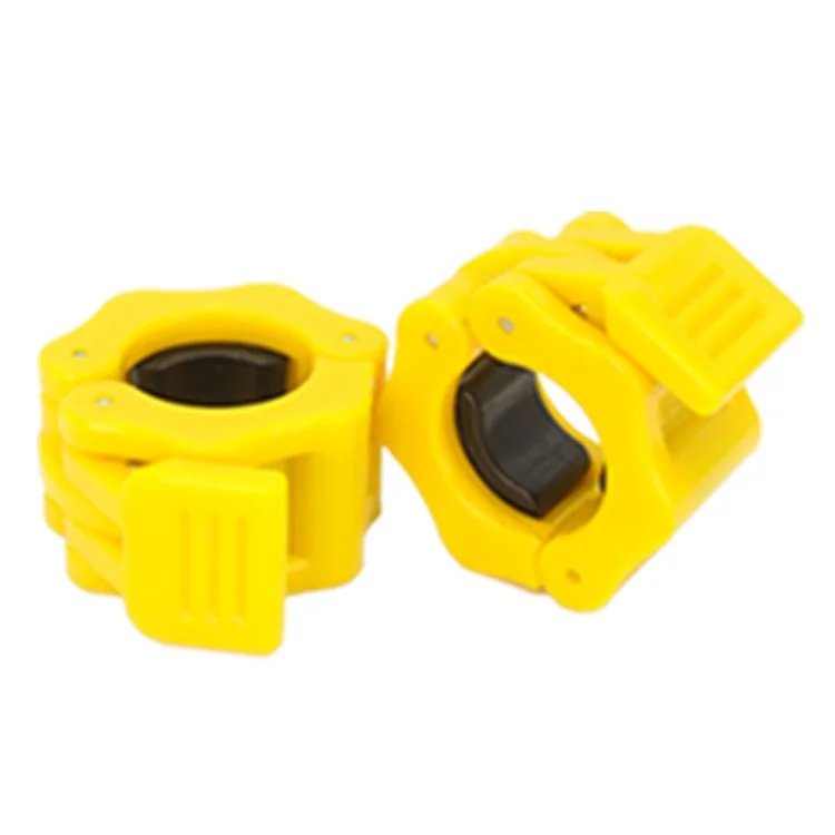 2Pcs Quick Release Barbell Clamps Spin Lock Barbell Collars for Weightlifting and Strength Training , Diameter 3cm - Yellow