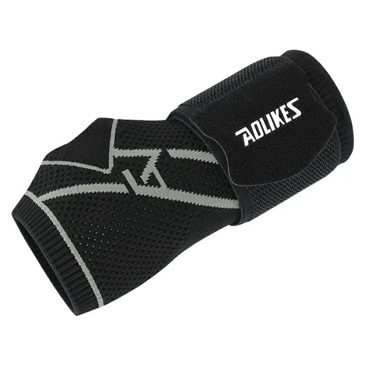 AOLIKES 8201 1Pc Breathable Wrist Support Brace for Badminton Fitness Extended Compression Wristband - Black+Grey S