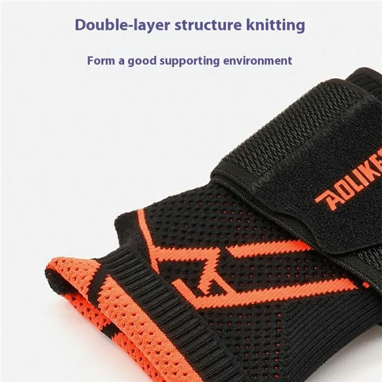 AOLIKES 8201 1Pc Breathable Wrist Support Brace for Badminton Fitness Extended Compression Wristband - Black+Grey S