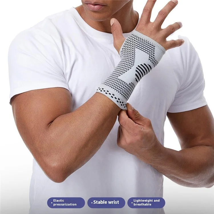 KYNCILOR AB202 1 Pce Support de Poignet Sportif pour Course, Cyclisme, Musculation - Protège-Poignet de Compression - Gris / Taille M