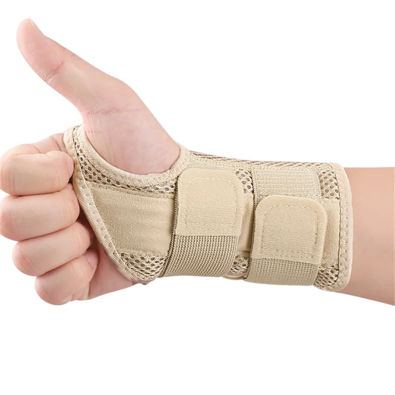 1Pc Wrist Support Brace Adjustable Compression Wrist Wrap Guard for Pain Relief Arthritis Carpal Tunnel - Left Hand / Grey S / M
