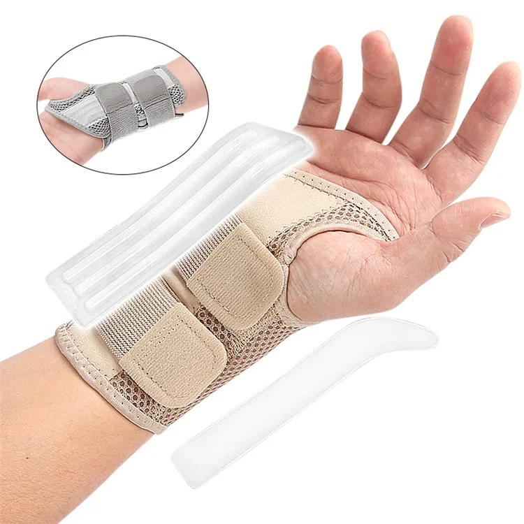1Pc Wrist Support Brace Adjustable Compression Wrist Wrap Guard for Pain Relief Arthritis Carpal Tunnel - Left Hand / Grey L / XL