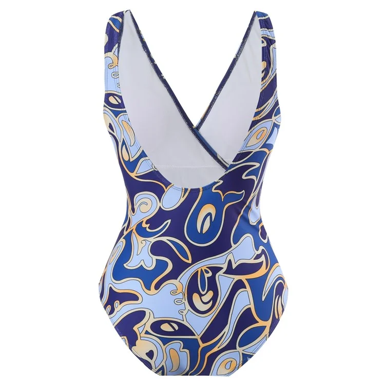 Taille S Maillot de bain une pièce pour femme avec paréo cache-maillot à contrôle du ventre et jupe en mousseline - Bleu