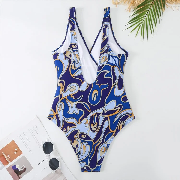 Taille S Maillot de bain une pièce pour femme avec paréo cache-maillot à contrôle du ventre et jupe en mousseline - Bleu