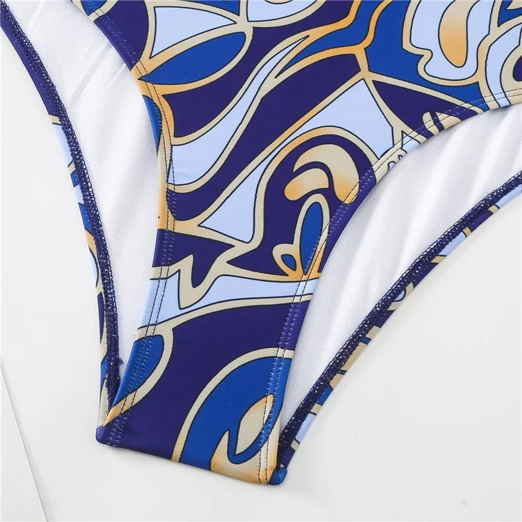 Taille S Maillot de bain une pièce pour femme avec paréo cache-maillot à contrôle du ventre et jupe en mousseline - Bleu