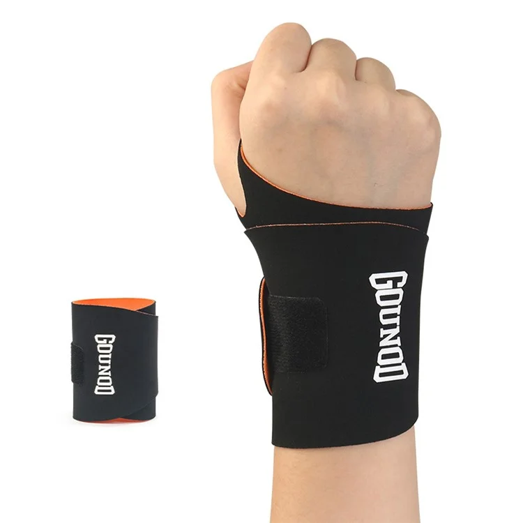 GOUNOD HS070 Bracelet de Soutien du Poignet Manchon de Compression Protection de la Gaine Tendineuse pour Soulagement de la Douleur et Fitness - Noir + Orange