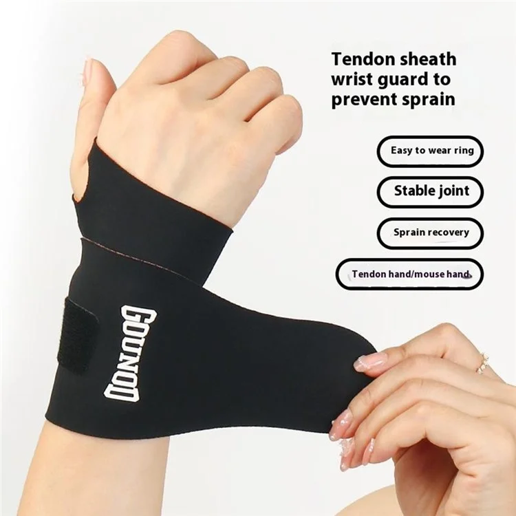 GOUNOD HS070 Bracelet de Soutien du Poignet Manchon de Compression Protection de la Gaine Tendineuse pour Soulagement de la Douleur et Fitness - Noir + Orange