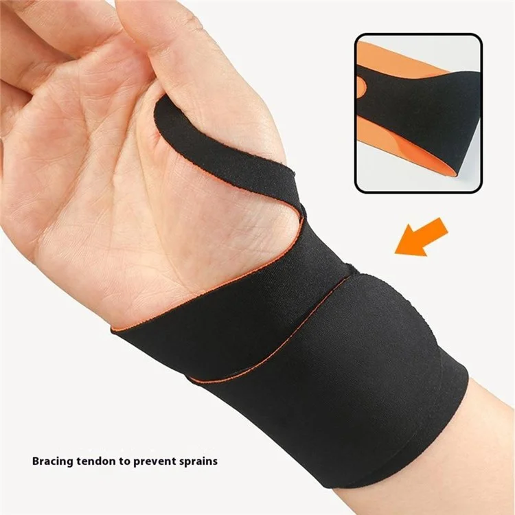 GOUNOD HS070 Bracelet de Soutien du Poignet Manchon de Compression Protection de la Gaine Tendineuse pour Soulagement de la Douleur et Fitness - Noir + Orange