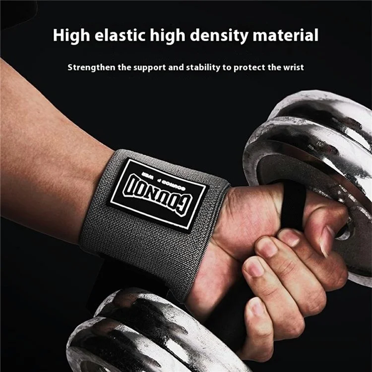 GOUNOD HS0105 1 Pair Sports Wrist Wraps Fitness Weightlifting Pull-Up Stabilizer Sprain Prevention Wrist Band - Black