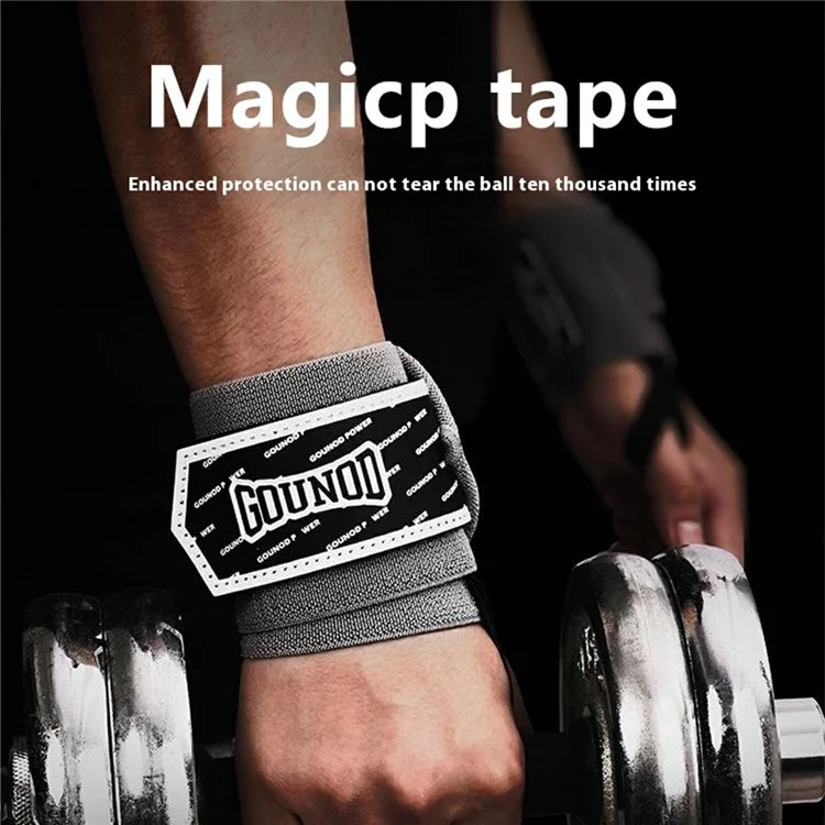 GOUNOD HS0105 1 Pair Sports Wrist Wraps Fitness Weightlifting Pull-Up Stabilizer Sprain Prevention Wrist Band - Black