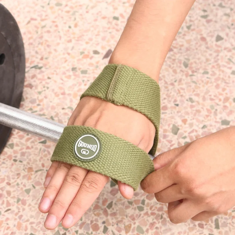 GOUNOD HS0103 For Weightlifting Powerlifting Deadlift 8 Shape Wrist Straps Strength Training Pull Up Grip Support - Green