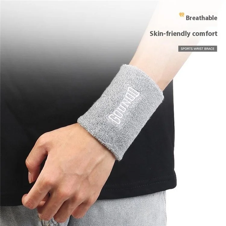 GOUNOD 1 Bandeau de Poignet de Fitness Respirant et Absorbant avec Support de Compression pour Basket-ball / Course / Yoga - Gris