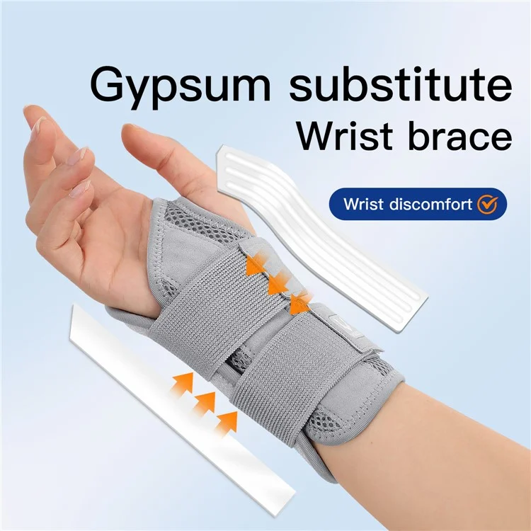 VILICO AB042 1 Pièce Support de Poignet Respirant Réglable Compression Attelle de Poignet pour Sports de Plein Air - Gris Main Droite S / M