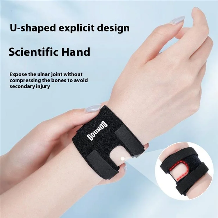 GOUNOD HW003 Support de Poignet de Sport (1 Paire) Protection TFCC, Bandage de Récupération et Compression - Noir