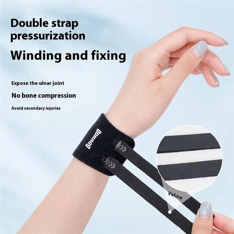 GOUNOD HW003 Support de Poignet de Sport (1 Paire) Protection TFCC, Bandage de Récupération et Compression - Noir