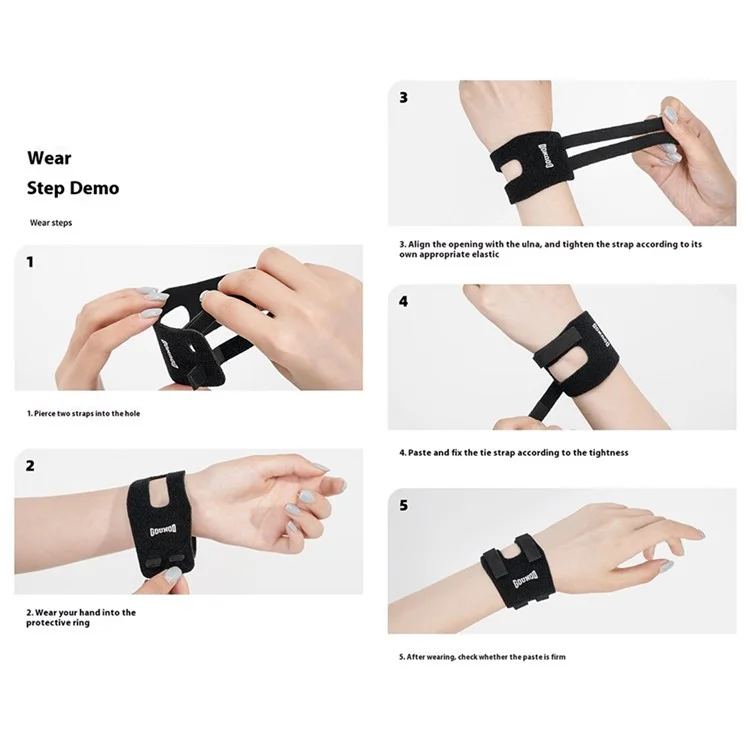 GOUNOD HW003 Support de Poignet de Sport (1 Paire) Protection TFCC, Bandage de Récupération et Compression - Noir