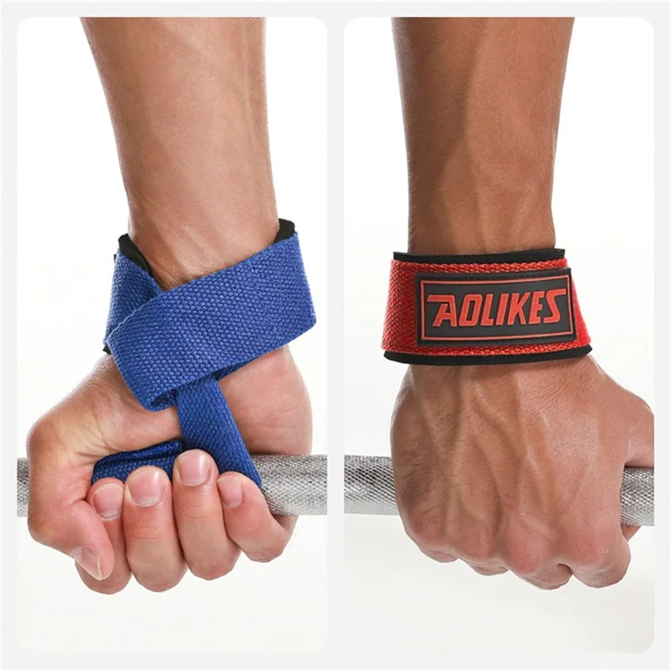 AOLIKES 7634 Ремни для тяжелой атлетики (2 шт.) для тяги, подтягиваний и тренировок с гантелями с поддержкой запястья - Розовый