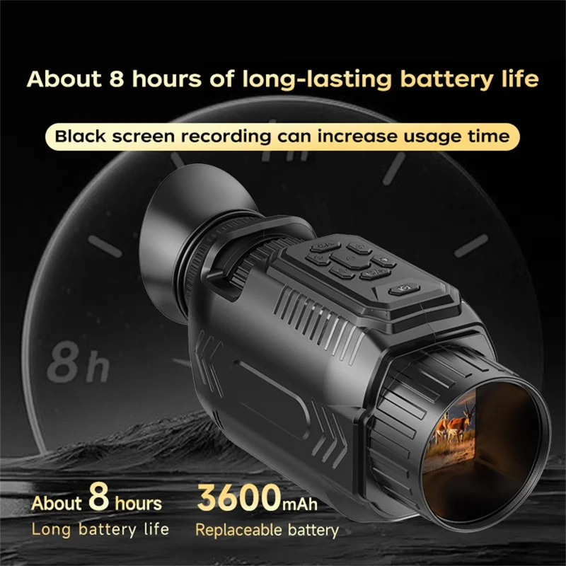 Monocular de Câmera D15 WiFi com Visão Noturna 4K 64MP Zoom 28X para Observação de Vida Selvagem (Sem Cartão de Memória)