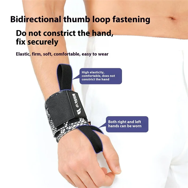 VILICO AB167 1 Stück Sport Handgelenkbandage Krafttraining Fitness Verletzungsprävention Verstellbare Handgelenkstütze - Weiß