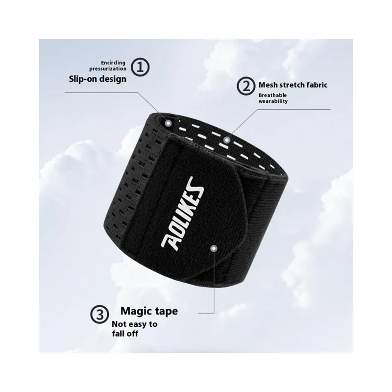 AOLIKES 1573 1Pc Tendon Sheath Protection Wrist Support Breathable Mesh Compression Wrist Brace - Black
