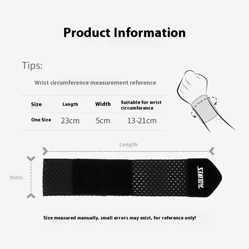 AOLIKES 1573 1Pc Tendon Sheath Protection Wrist Support Breathable Mesh Compression Wrist Brace - Black