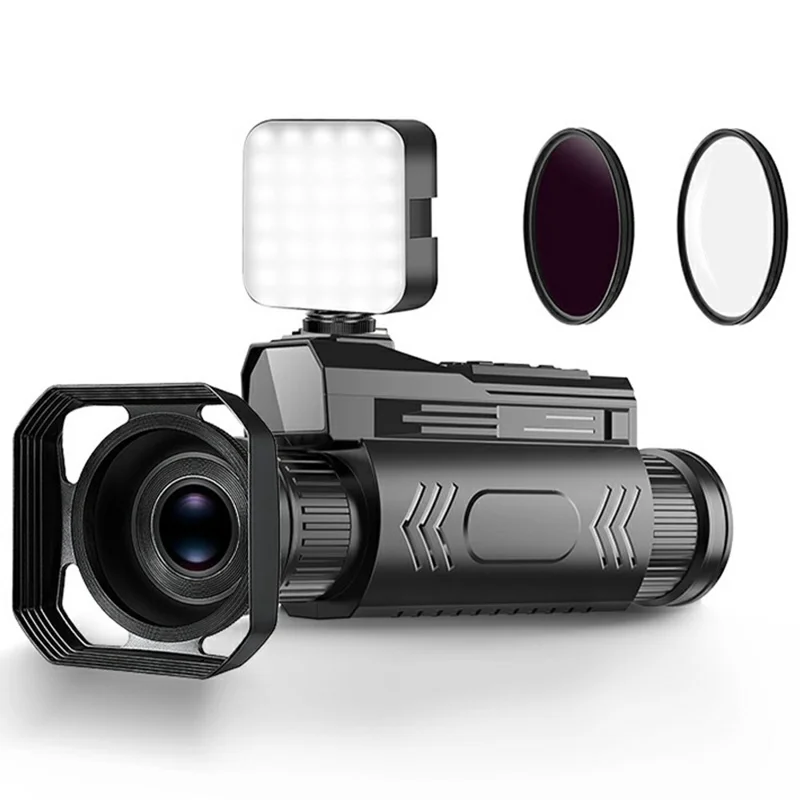 D12 Outdoor Infrared Digital Telescope 4K HD WiFi Night Vision Monocular Camera, with Len Hood + Polarizing Filter + Magnifying Lens + Fill Light