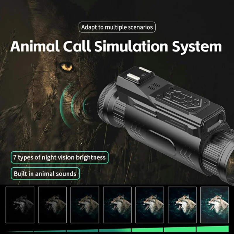 D12 Outdoor Infrared Digital Telescope 4K HD WiFi Night Vision Monocular Camera, with Len Hood + Polarizing Filter + Magnifying Lens + Fill Light