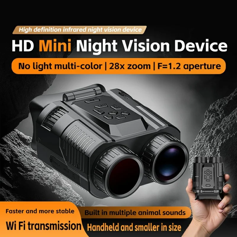 D13 4K HD Hunting Telescope 2 Inch IPS Screen 28x Zoom Outdoor Mini Binocular Night Vision Camera